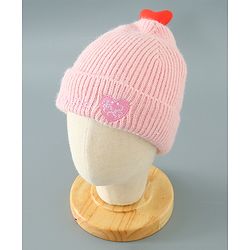 Babyhug Heart Design Cap Medium Size - Pink