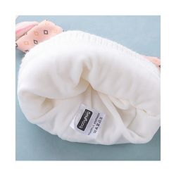 Babyhug Woollen Cap Bow Design Medium Size - White