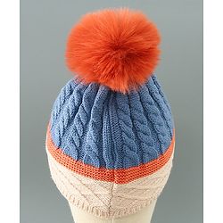 Babyhug Woollen Cap Blue - Diameter 11 cm