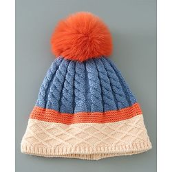 Babyhug Woollen Cap Blue - Diameter 11 cm