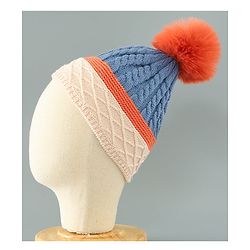 Babyhug Woollen Cap Blue - Diameter 11 cm
