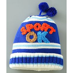 Babyhug Woolen Cap Blue - Diameter 11.5 cm