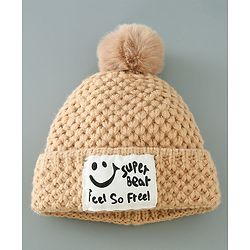 Babyhug Woolen Cap & Muffler Set Brown - Diameter 11.5 cm