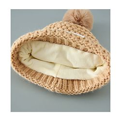 Babyhug Woolen Cap & Muffler Set Brown - Diameter 11.5 cm