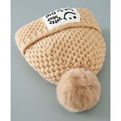 Babyhug Woolen Cap & Muffler Set Brown - Diameter 11.5 cm