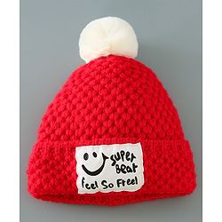Babyhug Woolen Cap & Muffler Set Brown - Diameter 11.5 cm