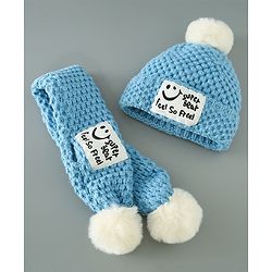 Babyhug Woolen Cap & Muffler Set Brown - Diameter 11.5 cm