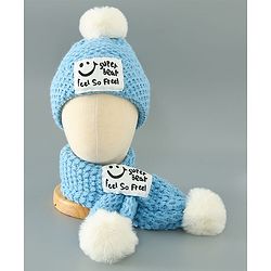 Babyhug Woolen Cap & Muffler Set Brown - Diameter 11.5 cm