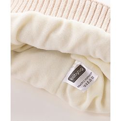 Babyhug Woollen Cap With Bear Face Applique - Beige