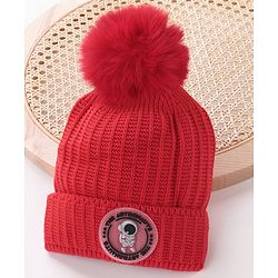 Babyhug Woollen Cap Red Small - Diameter 10 cm