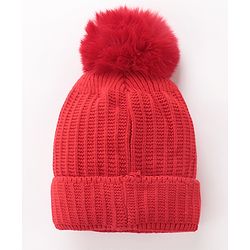 Babyhug Woollen Cap Red Small - Diameter 10 cm