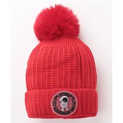 Babyhug Woollen Cap Red Small - Diameter 10 cm