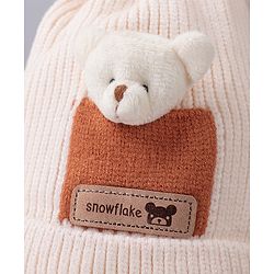 Babyhug Woolen Cap With Pom Pom Beige - Diameter 12.5 cm