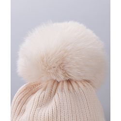 Babyhug Woolen Cap With Pom Pom Beige - Diameter 12.5 cm