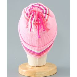 Babyhug Woollen Cap With Bee Design - Pink