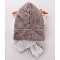Babyhug Woollen Cap Reindeer Design - Grey