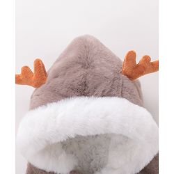Babyhug Woollen Cap Reindeer Design - Grey