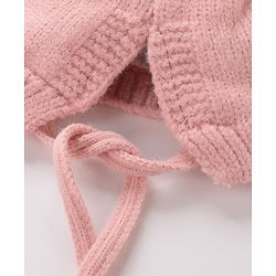 Babyhug Woollen Cap With Giraffe 3D Ear-  Pink