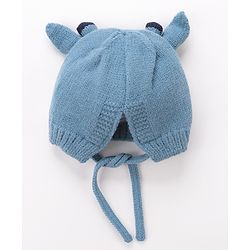 Babyhug Woollen Cap With Giraffe 3D Ear-  Blue
