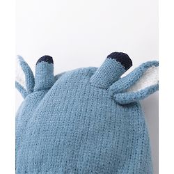 Babyhug Woollen Cap With Giraffe 3D Ear-  Blue