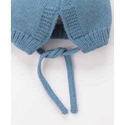 Babyhug Woollen Cap With Giraffe 3D Ear-  Blue