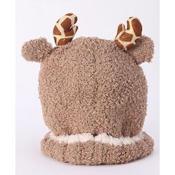 Babyhug Woollen Cap With Giraffe 3D Ear- Light Brown