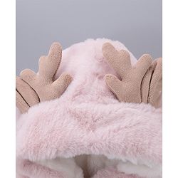 Babyhug Woollen Cap With  Giraffe  Design - Pink