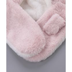 Babyhug Woollen Cap With  Giraffe  Design - Pink