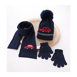 Babyhug Woolen Cap Gloves & Muffler Set - Red