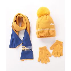 Babyhug Woolen Cap Gloves & Muffler Set - Red