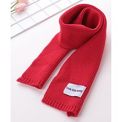Babyhug Pom Pom Woolen Cap Muffler & Gloves Set Teddy Design - Red