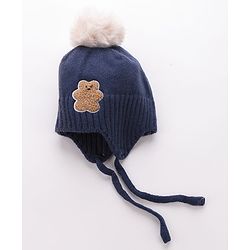 Babyhug Pom Pom Woolen Cap Muffler & Gloves Set Teddy Design - Red