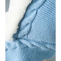 Babyhug Pom Pom Woollen Cap Small Size - Blue