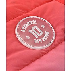 Babyhug Full Sleeves Woven Padded Hoodie Text Patch - Orange