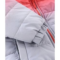 Babyhug Full Sleeves Woven Padded Hoodie Text Patch - Orange