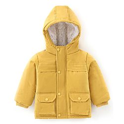 Babyhug Full Sleeves Hooded & Padded Jacket Solid- Mustard