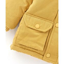 Babyhug Full Sleeves Hooded & Padded Jacket Solid- Mustard