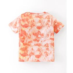 Babyhug 100% Cotton Knit Half Sleeves Beach Print T-Shirt & Shorts Set - Peach