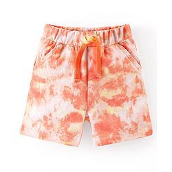 Babyhug 100% Cotton Knit Half Sleeves Beach Print T-Shirt & Shorts Set - Peach