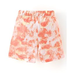 Babyhug 100% Cotton Knit Half Sleeves Beach Print T-Shirt & Shorts Set - Peach