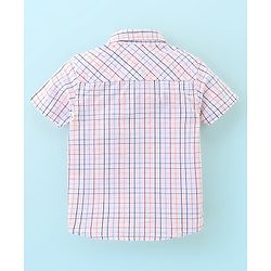 Babyhug 100% Cotton Half Sleeves Checked Shirt with Text Print T-Shirt - White