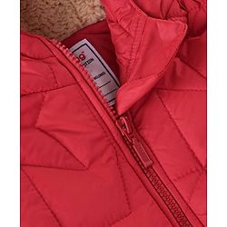 Babyhug Woven Full Sleeves Solid Color Hoodie - Red