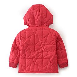 Babyhug Woven Full Sleeves Solid Color Hoodie - Red