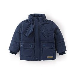 Babyhug Full Sleeves Hooded & Padded Jacket Solid- Navy Blue