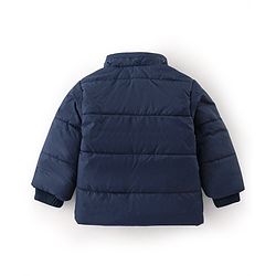Babyhug Full Sleeves Hooded & Padded Jacket Solid- Navy Blue