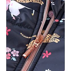 Babyhug Full Sleeves Hooded Fashion Winter Jacket Tiger Print - Blue