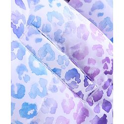 Babyhug Full Sleeves Woven Hoodie Leopard Print - Purple Blue & White