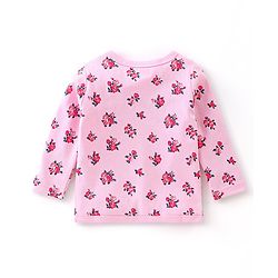 Babyhug 100% Cotton Vests Roses & Teddy Print Pack of 3 - Pink Blue & Red