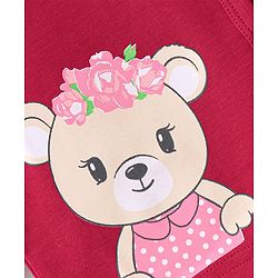 Babyhug 100% Cotton Vests Roses & Teddy Print Pack of 3 - Pink Blue & Red
