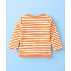 Babyhug 100% Cotton Knit Full Sleeves Front Open Vests Stripes & Animal Print Pack of 3 - Orange Green & White